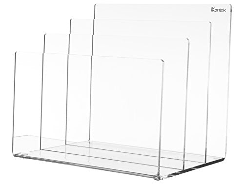 Clear Acrylic Vertical 3-Section File and Folder Sorter for Desk - view 3