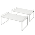 Stackable Cabinet Shelf Organizer 2 Pack, Standard White