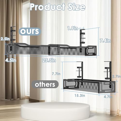 Cable Management, 25'' Cable Management Under Desk, Cable Tray - view 2