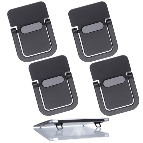 4PCS Portable Keyboard Riser Self Adhesive Laptop Stand Invisible Mini Computer Feet for Desk Computer Keyboard Stand Laptop Holder with Anti Slip Silicone(Black)