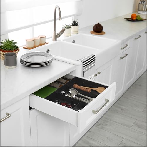 Drawer Organizer Tray, 9 Compartments, 2-Pack, Black - view 5