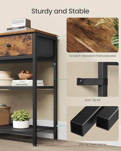 Console Table with 2 Fabric Drawers, Narrow Entryway Furniture - view 3