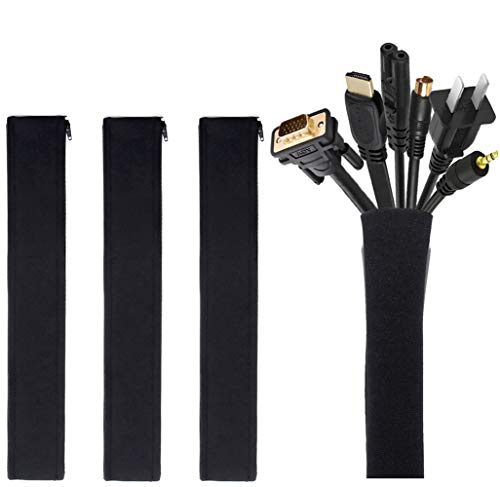 4 Pack Cable Management Sleeve 19-20 Inches -Black