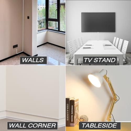 39" Silicone Cord Hider for Wall Mount TV, White Self-Adhesive Cable Hider - view 6