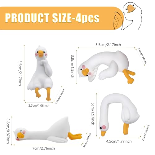 Mini Resin Desk Goose Decor, 4 Pcs, Cute Goose Figurines Set - view 6