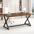 47" Computer Desk, Home Office Work Writing Study Desk, Rustic Brown