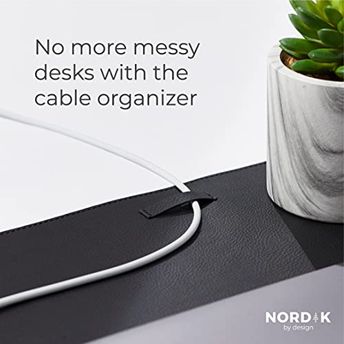 Nordik Leather Desk Mat - Pebble Black - Large Leather Desk Pad 35x17 in - view 3