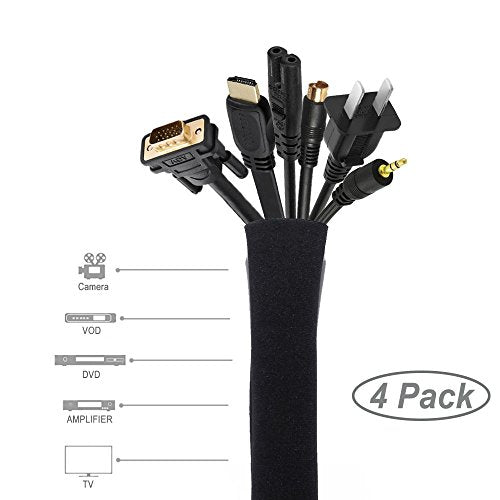 4 Pack Cable Management Sleeve 19-20 Inches -Black - view 2