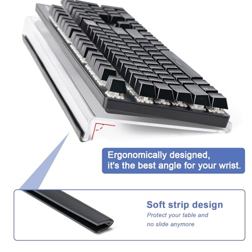 Clear Acrylic Tilted Computer Keyboard Holder for Ergonomic Typing - view 3