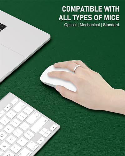 Desk Pad, 30" x 14" PU Leather Non-Slip Desk Mat Large Mouse Pad for Desktop, Waterproof Laptop Computer Writing Mat for Office, Home, Work, Gaming, Dark Green - view 4