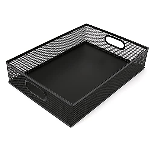 Desk Drawer Organizer, A4 Large Metal Mesh Desk Organizer Tray, Versatile Storage Box Set for Office Home Supplies,13 x 9 inches