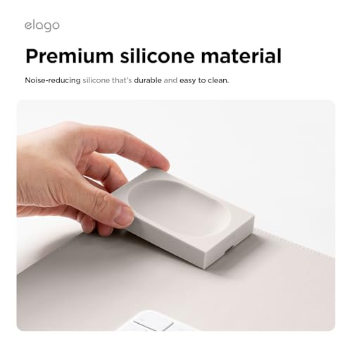 Smart Magnetic Desk Mat Pencil Tray – Soft Silicone Organizer for Office Supplies, AirPods, Glasses, Pens – Noise-Free, Non-Slip, Washable, Item for Desk Management [Small] (Stone) - view 7