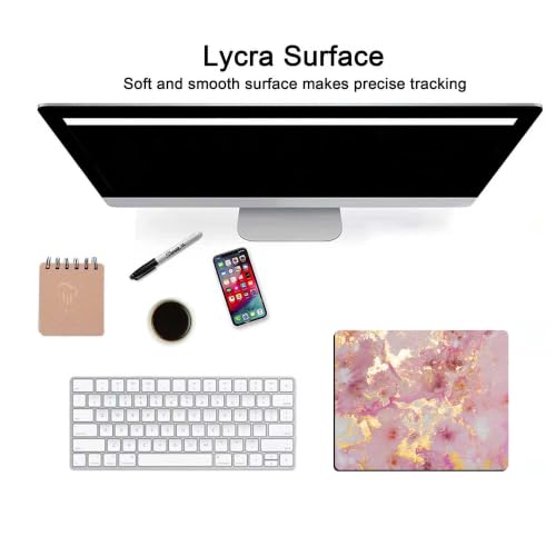 Pink Golden Marble Mouse Pad Customized Premium Textured Washable Desktop Protection Mouse Mat with Non-Slip Rubber Base - view 6