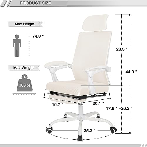 Home Office Desk and Chair Set, Home Office Furniture Sets, Computer Desk with Drawers & Shelves, Ergonomic Office Chair with Footrest Mesh Home Office Desk Chair - view 2