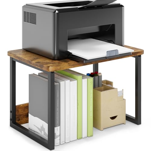 Printer Stand for Desk, Desktop Shelf Printer Riser for Home Office