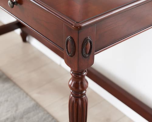 Vintage Solid Wood Writing Desk with Drawers, 46" W Antique Secretary Desk Cherry Wood Writing Table for Home Office, Victorian Style Mahogany Desks, Cherry Walnut BSZ-1533-WD - view 7