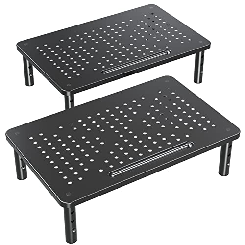 2 Pack Monitor Stand Riser - 3 Height Adjustable Monitor Stand
