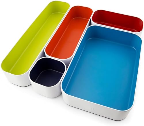 Metal Drawer Organizer Tray Set, 5-Pc, 2" (Assorted)