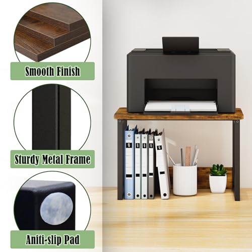Printer Stand for Desk, Desktop Shelf Printer Riser for Home Office - view 6
