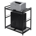 Computer Tower Stand with Wheels, Metal PC Stand for Floor Carpet, Black