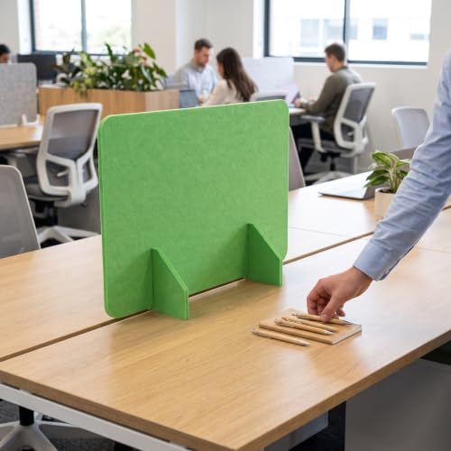Felt Desk Privacy Panel, Light Green Acoustic Freestanding Divider - view 6