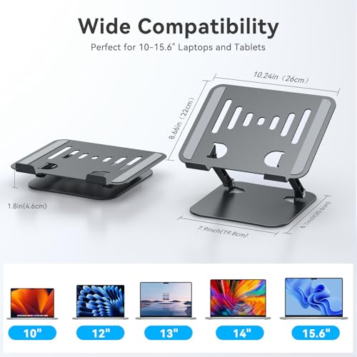 Adjustable Laptop Stand Riser Foldable Aluminum Laptop Stand for Desk - view 4