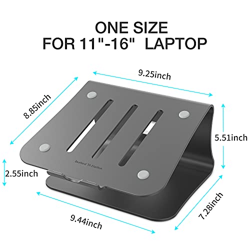 Laptop Stand Aluminum Cooling Computer Stand Holder for Apple MacBook Air Pro 11-16" Laptops (Gray) - view 2