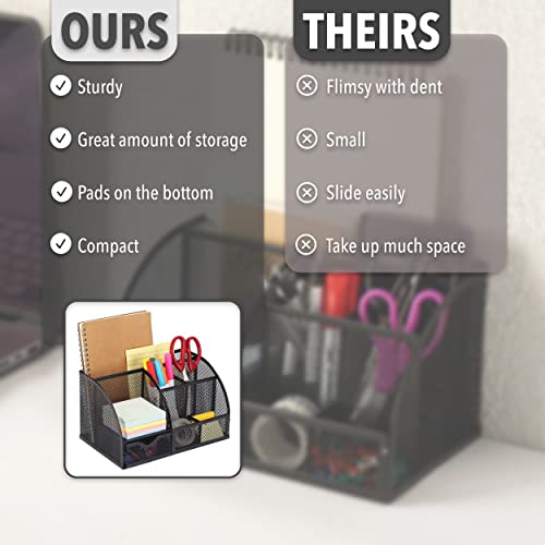 Mesh Desk Organizer, Black, Pen Holders Organizers - view 5