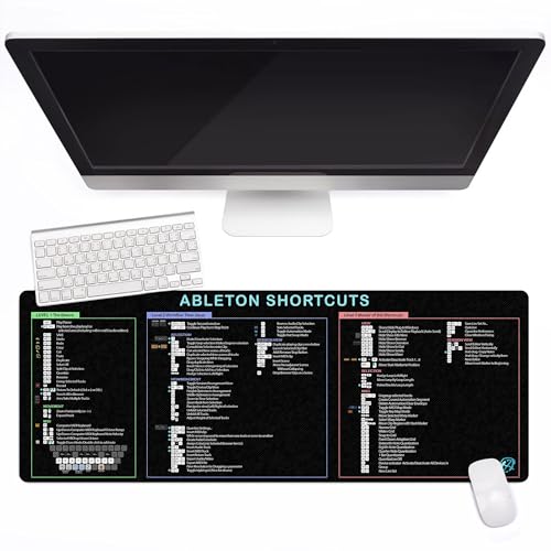 Ableton Shortcuts Mouse Pad – Perfect for Music Producers, Extended XXL Keyboard & Mouse Mat for Studio & DJ Setup, Essential Computer Accessories for Study, Work, and Reference Purposes KMH