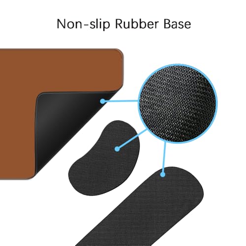 Desk Mat, Large Gaming Mouse Pad with Wrist Rest, 4 in1 XXL Mouse pad+Keyboard Wrist Rest+Mouse Pad Wrist Support+Cup Coaster Set, Ergonomic Desk Pad for Home Office, Coffee Brown - view 5