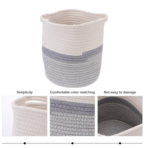 Woven Storage Basket Cotton Rope round Home Organization for Small Objects - view 7