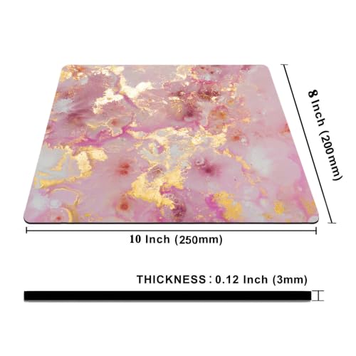 Pink Golden Marble Mouse Pad Customized Premium Textured Washable Desktop Protection Mouse Mat with Non-Slip Rubber Base - view 2