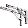 Folding Shelf Bracket 18",Heavy Duty Stainless Steel Collapsible Shelf-Bracket Max Load 330lbs Wall Mounted Table Support Hinge for Space-Saving DIY Work Bench with Install Screws, Pack of 2