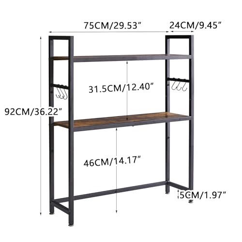 Office Desktop Shelf Organizer Computer Storage Rack Adjustable Desk Bookshelf Display Shelf for Office Home Dormitory,Brown UTMZ004H - view 3