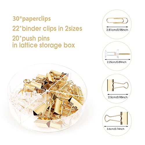 Gold Desk Organizers and Accessories Office Supplies Set Stapler, Pen Holder, Phone Holder, Scissors, Pen, Ruler, 30 Paper Clips, 22 Binder Clip, 20 Tacks and 1000pcs Staples (Gold) - view 4