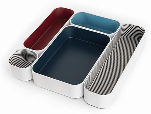 Metal Drawer Organizer Tray Set, 5-Pc (Blue Berry)