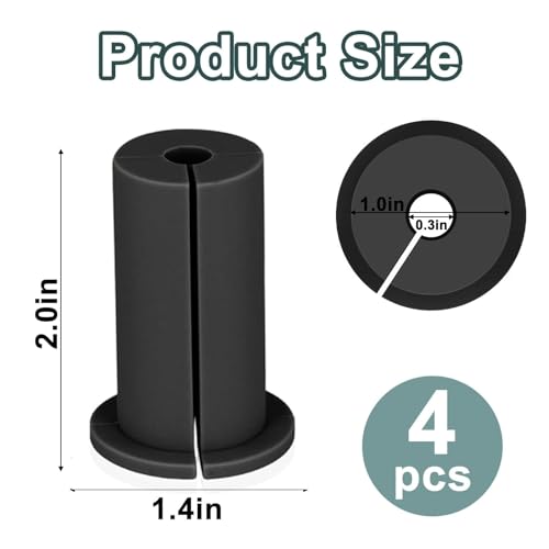 4PCS Cable Routing Kit for Ethernet Cable, 1 Inch Rubber Wall Hole Cable Feed Through Bushings, Ethernet Cable Grommet Compatible with Cable Under 7mm (Black) - view 6