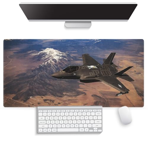 F-35 Fighter Jet Military Aircraft Large Mouse Pad, US Air Force Desk Mat