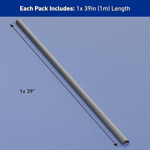 Cord Cover, Decorative Wall Cord Hider, Paintable Cable Concealer, Cable Raceway, Wire Cover, Wall Mounted TV Wire Hider, Electrical Cable Management - 1.18in W x 0.59in H x 39in Length - Gray - view 4