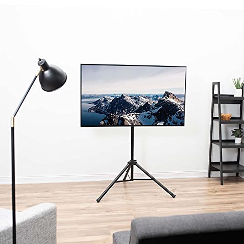 Tripod 37 to 75 inch LCD LED Flat Screen TV Display Floor Stand, Portable Height Adjustable Mount, Black, STAND-TV75T - view 2
