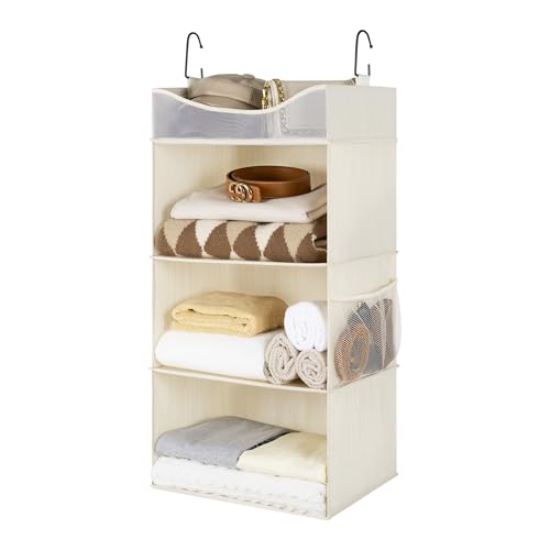 3-Shelf Hanging Closet Organizer with Half Compartment