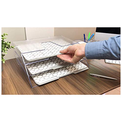 Horizontal Triple File Folder Organizer Sorter, Letter Size, Clear - view 6