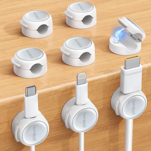 8 Pack Magnetic Cable Clips Cord Organizer - Silver Shine Design