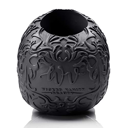 Skull Makeup Brush Holder, Pen Holder, Vanity, Desk, Office Organizer, Stationary, Decor planter, Candy Bowl, Goth Decorations, Bathroom organizer, Black - view 5