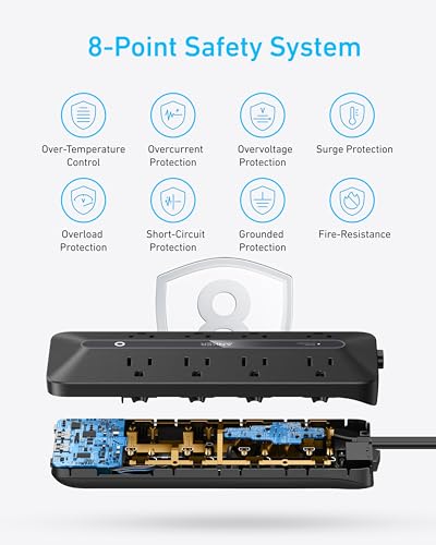 Power Strip, 900J Surge Protector, 35W Max - view 6
