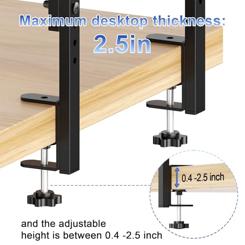 2 Tier Clamp on Desk Shelf (Wood) - view 6