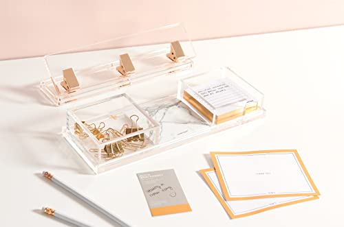 Stackable Acrylic Desk Organizer with Lid, Clear, 1 Count - view 6