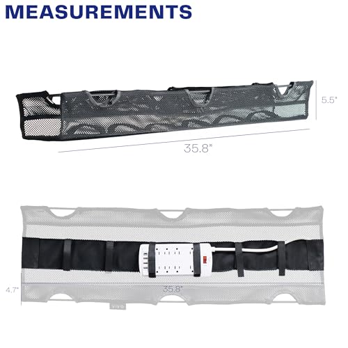 Black Screw-on 36 in Mesh Net Cable Management Holder, DESK-AC36MH-S - view 3