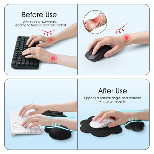 Cloud Wrist Rest Keyboard Cushion and Cloud Mouse Pad, Black - view 3