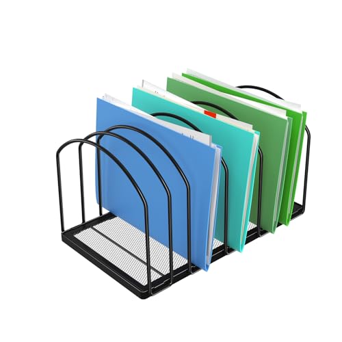 Desk File Sorter Organizer, 9 Section File Rack, Black